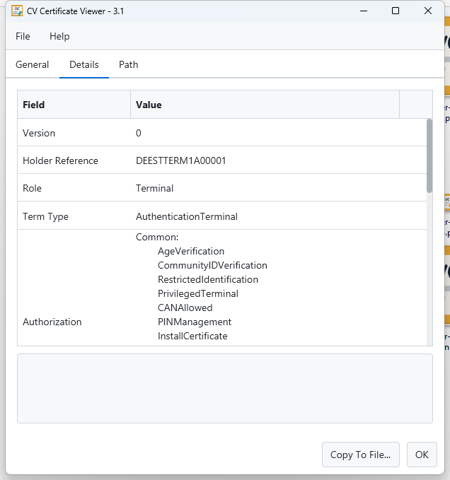 CVC-Viewer Details tab
